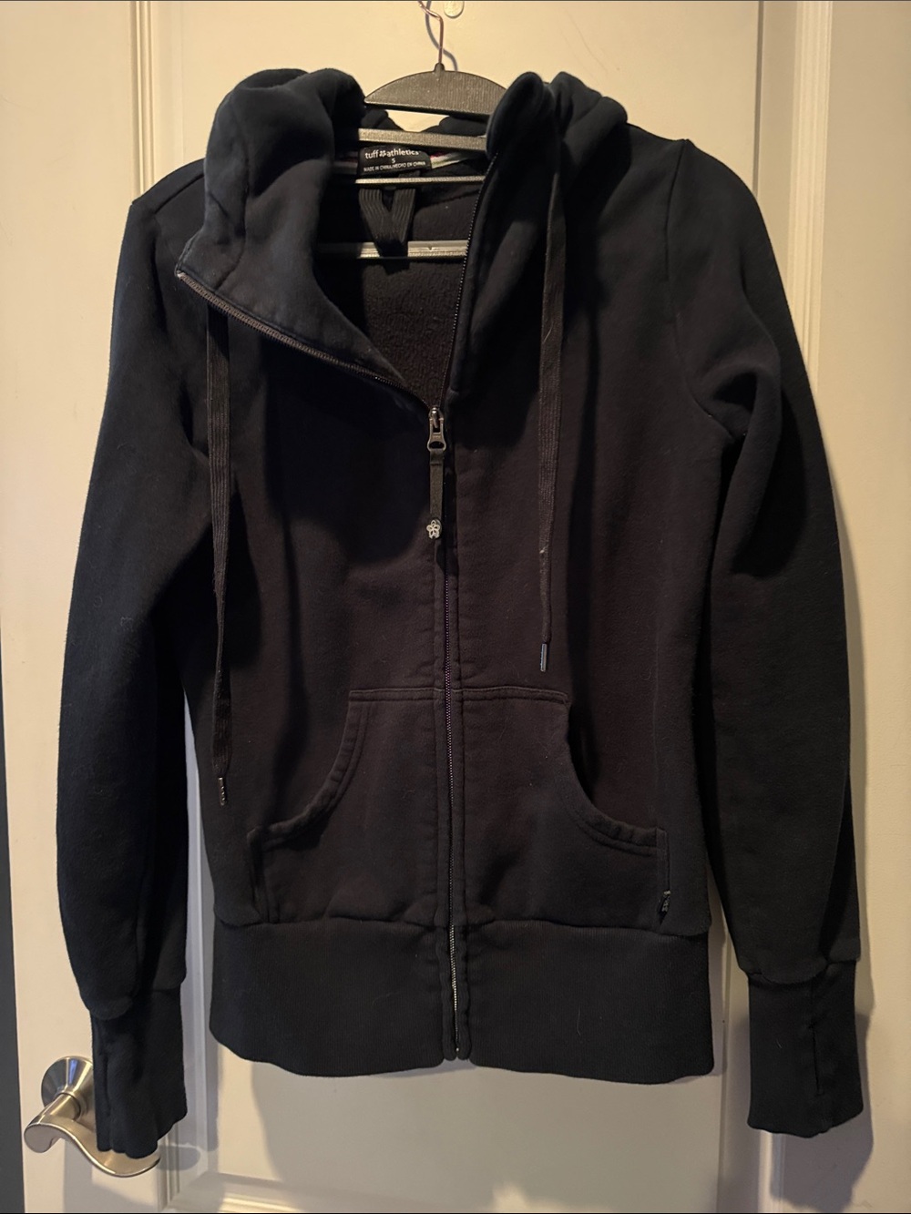 Tuff Athletics Black Hooded Zip-Up Sweatshirt